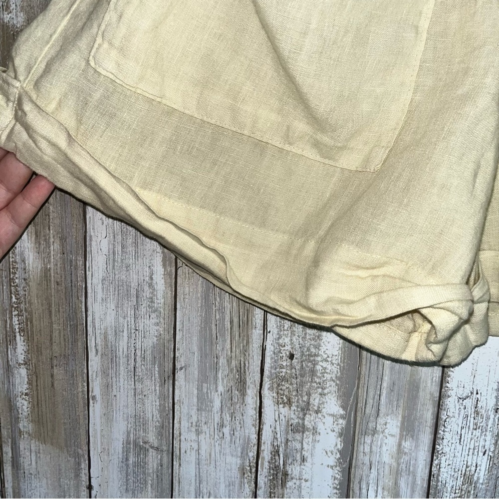 Zara 100% Linen Matching Set Sand Beige Oversized Shirt Shorts Co Ord Size S - Picture 8 of 11